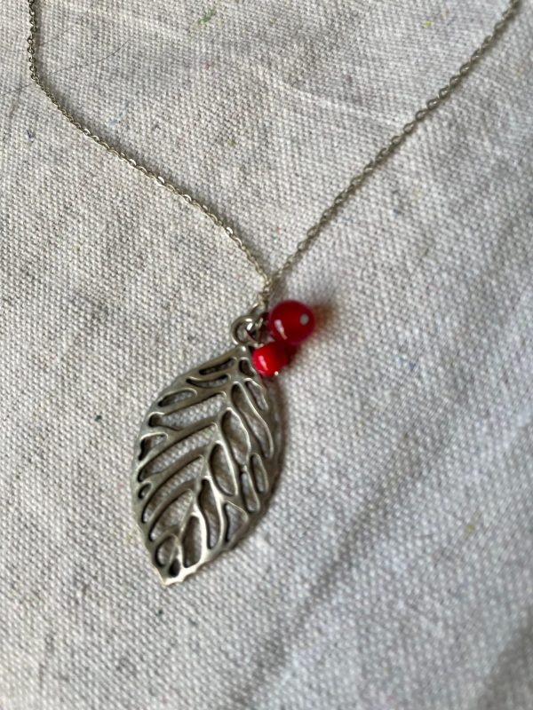 Silver Leaf Charm Pendant Necklace