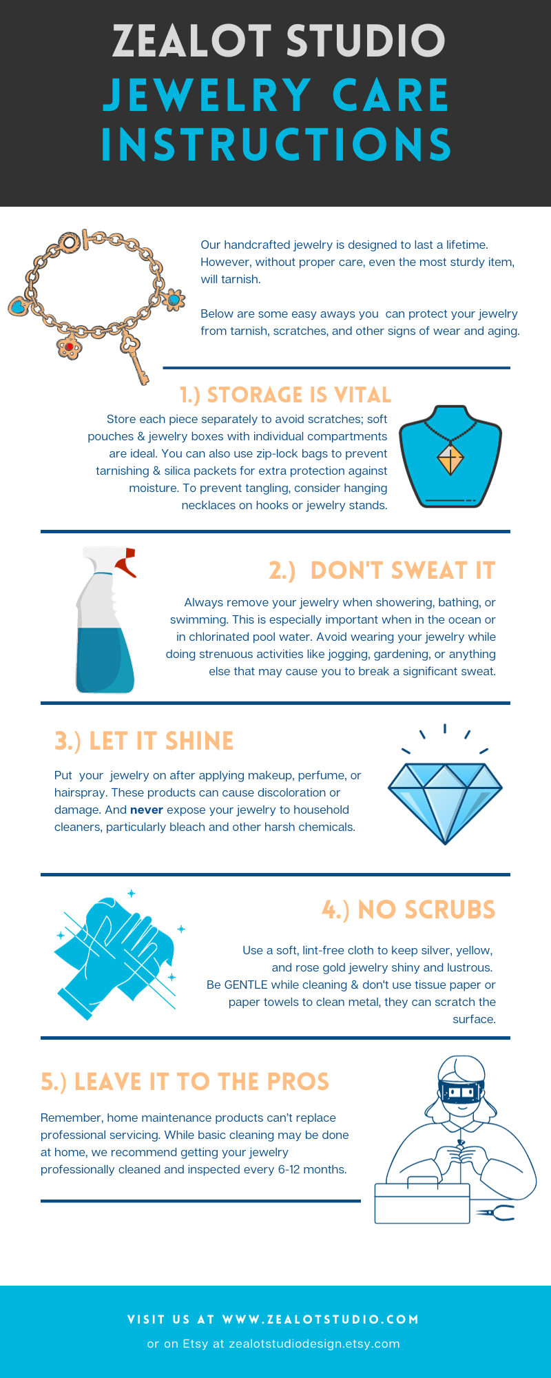 jewelry care at home infographic